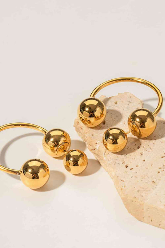 Gio Ball Stainless Steel Earrings - Que Joyitas