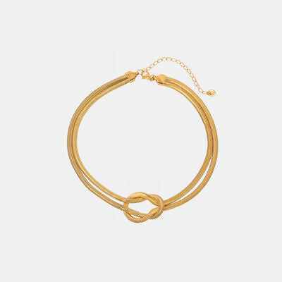 Double Layered Knot Choker Necklace - Que Joyitas