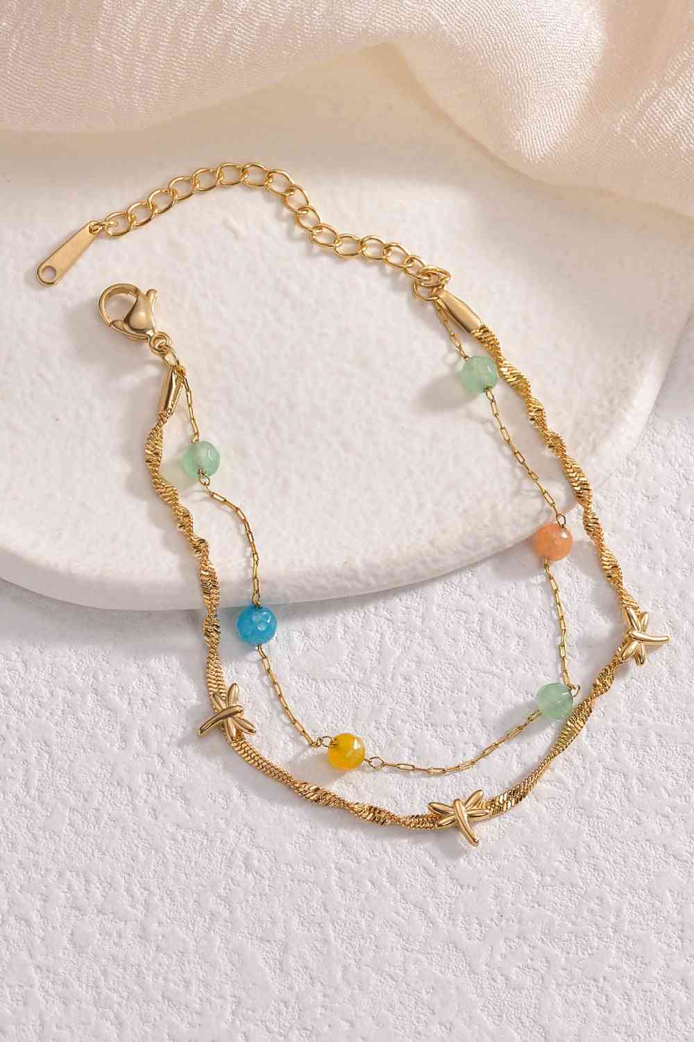 Dragonfly Double-Layered Stainless Steel Bracelet - Que Joyitas