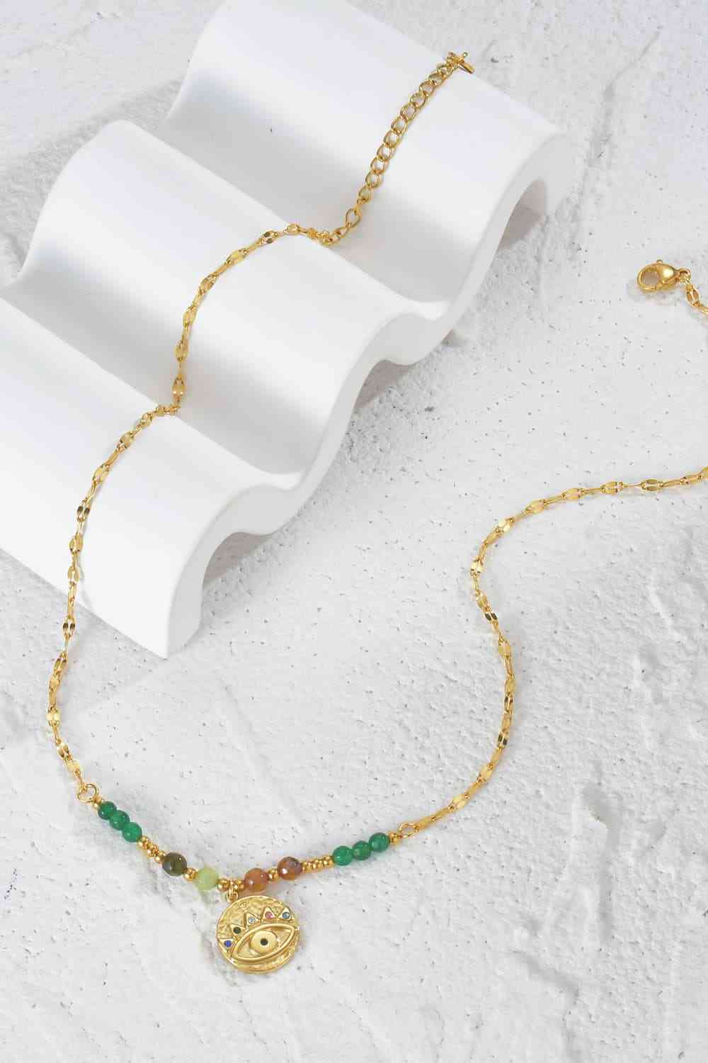 Mal De Ojos Beaded Gold Necklace - Que Joyitas