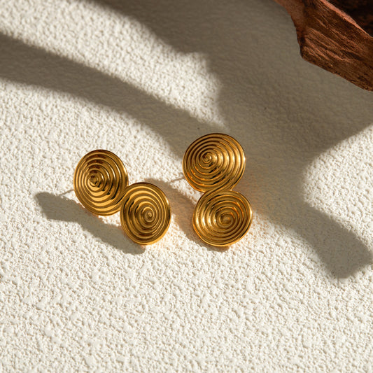 Double Swirl 18K Gold-Plated Earrings