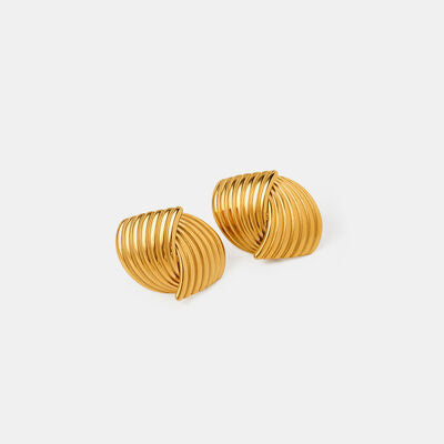 Marina Gold Stud Earrings - Que Joyitas