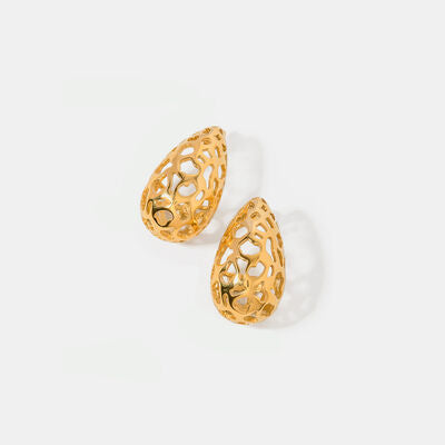 Genoveva Teardrop Hollowed Earrings - Que Joyitas