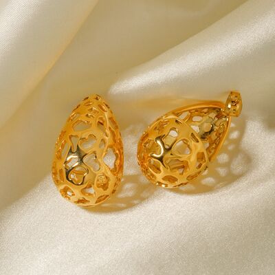 Genoveva Teardrop Hollowed Earrings - Que Joyitas