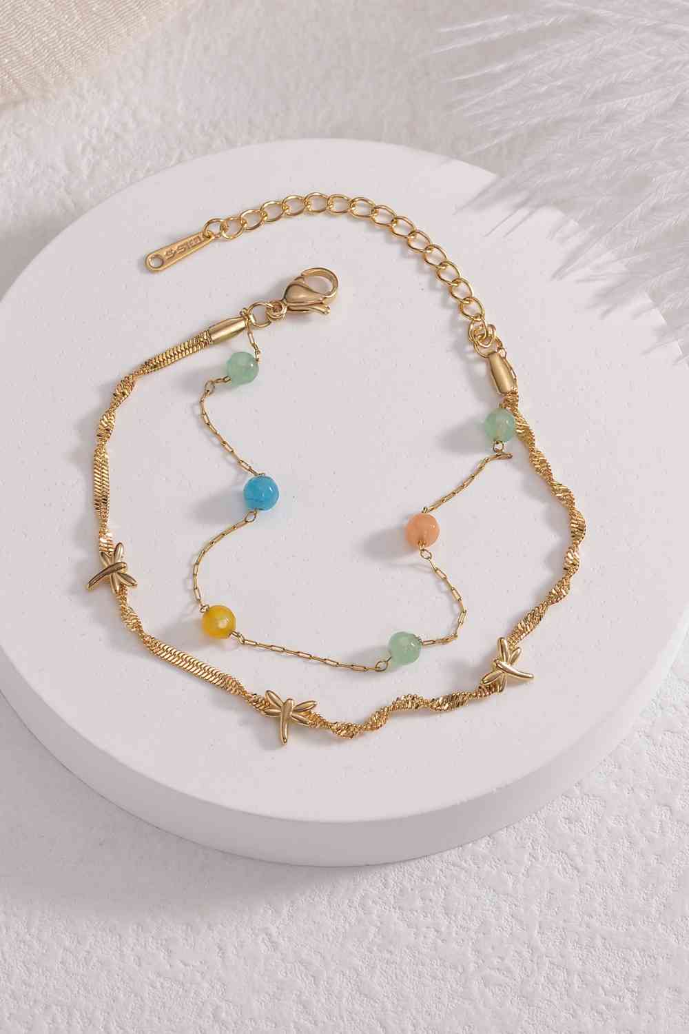 Dragonfly Double-Layered Stainless Steel Bracelet - Que Joyitas