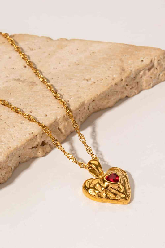 Cherished Heart Pendant Necklace - Que Joyitas