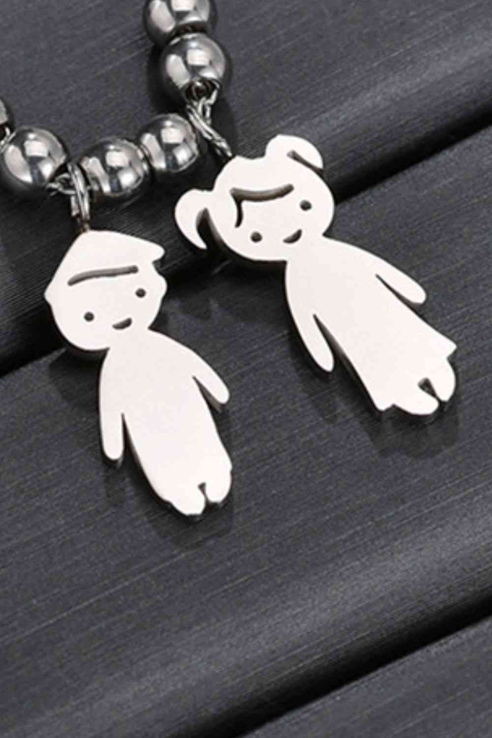 Boy and Girl Pendant Stainless Steel Necklace - Que Joyitas