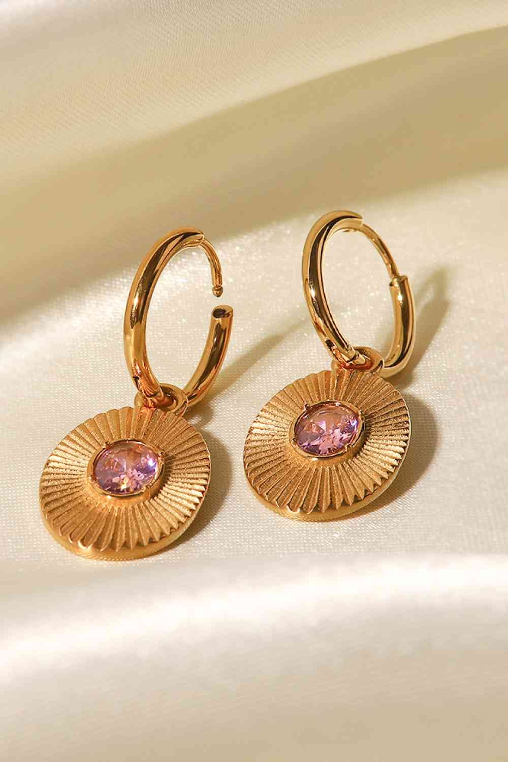 Stainless Steel Oval Dangle Earrings - Que Joyitas