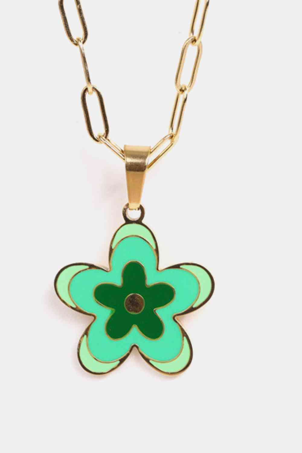 Flower Pendant Stainless Steel Necklace - Que Joyitas