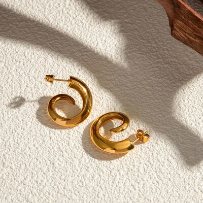 Vague 18K Gold-Plated Earrings - Que Joyitas