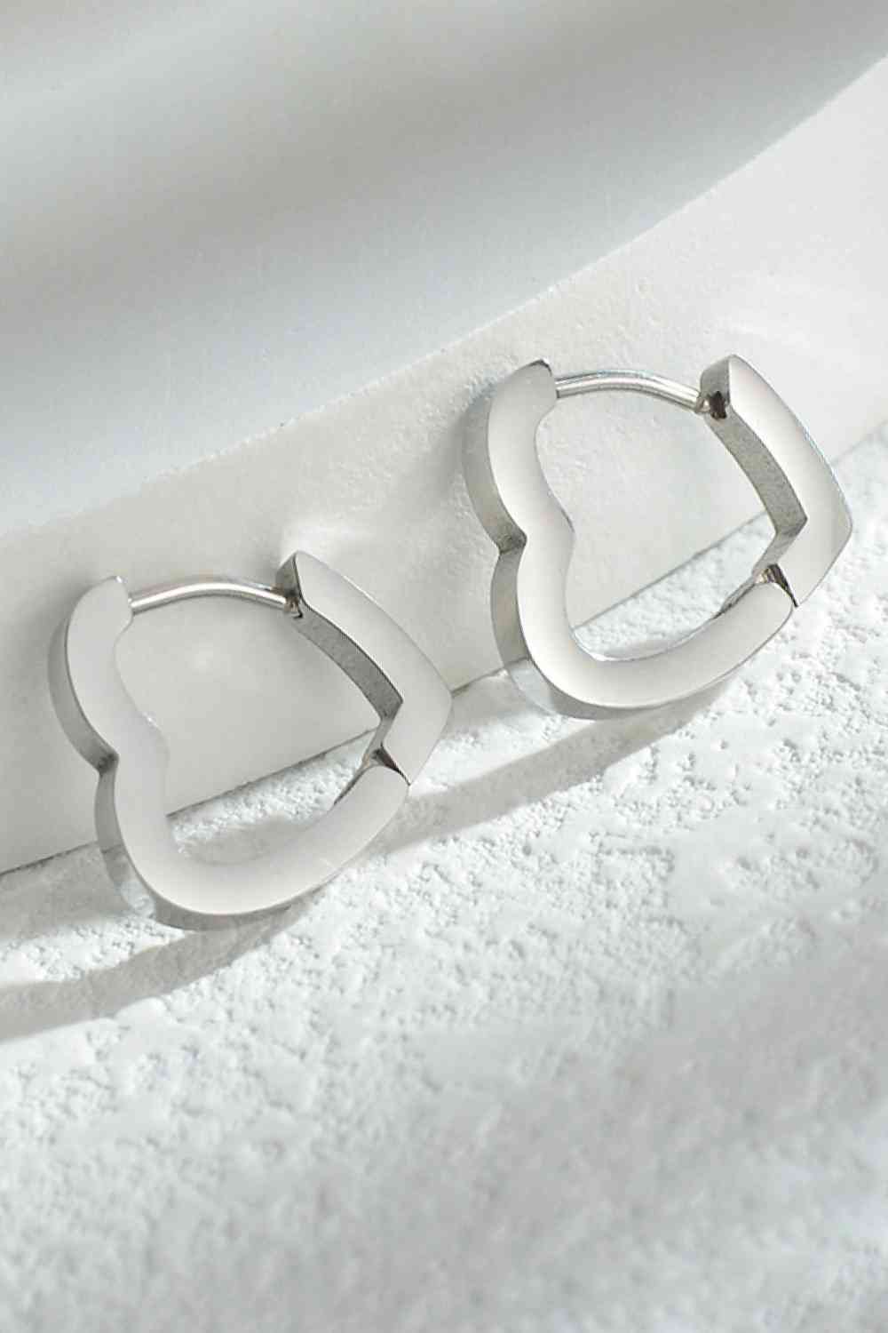Love Lockdown Heart Huggies Stainless Steel Earrings - Que Joyitas