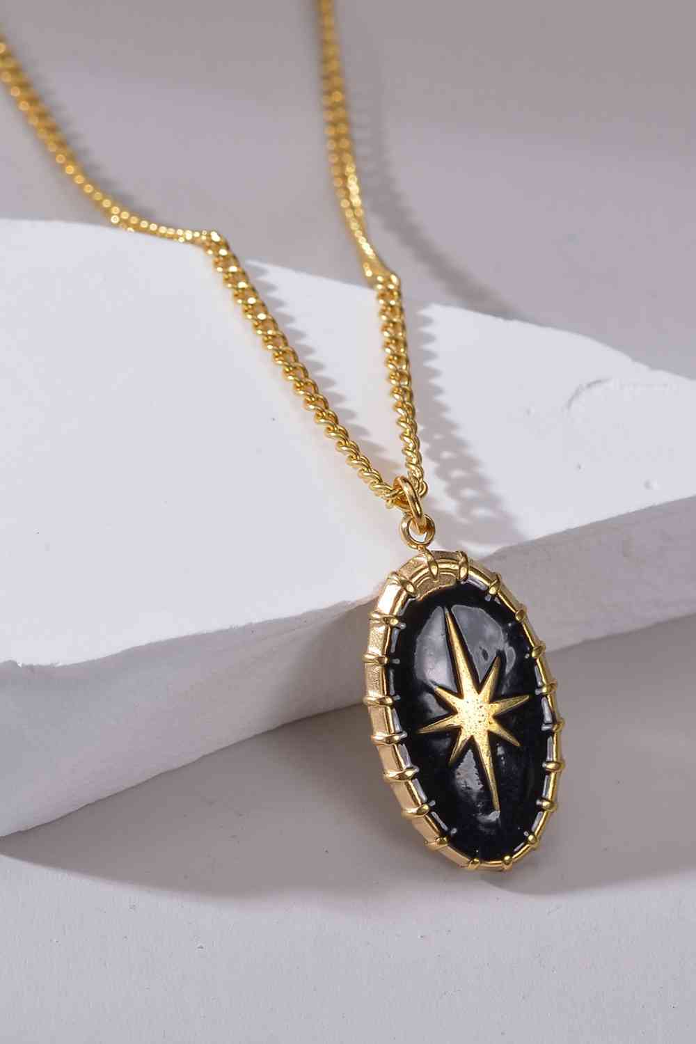 Black Stardust Beaded Three-Piece Stainless Steel Necklace Set - Que Joyitas