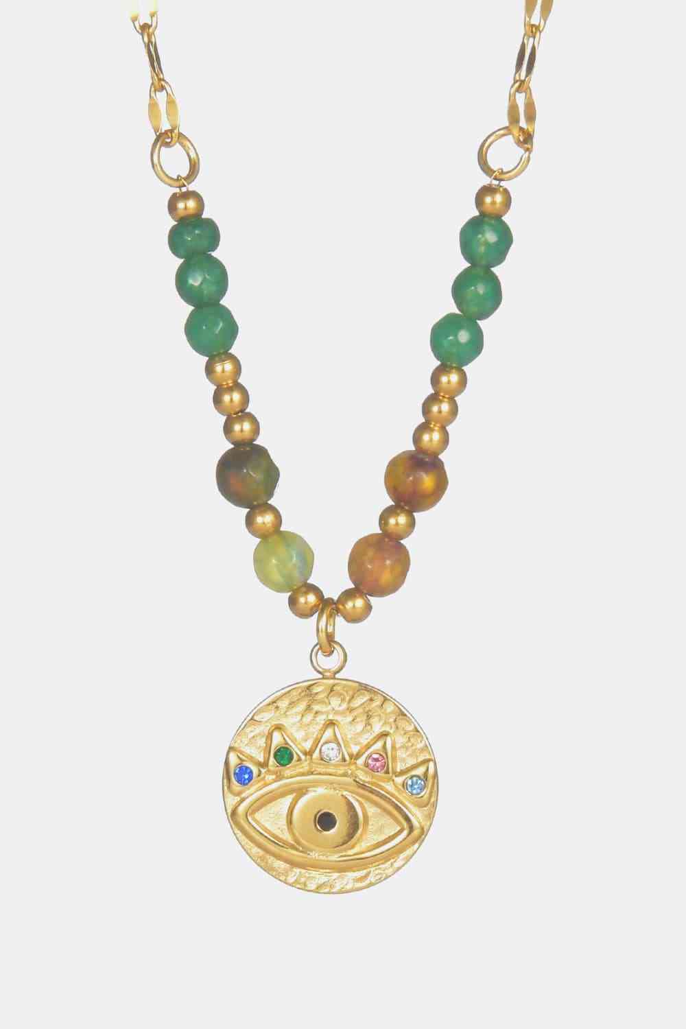 Mal De Ojos Beaded Gold Necklace - Que Joyitas