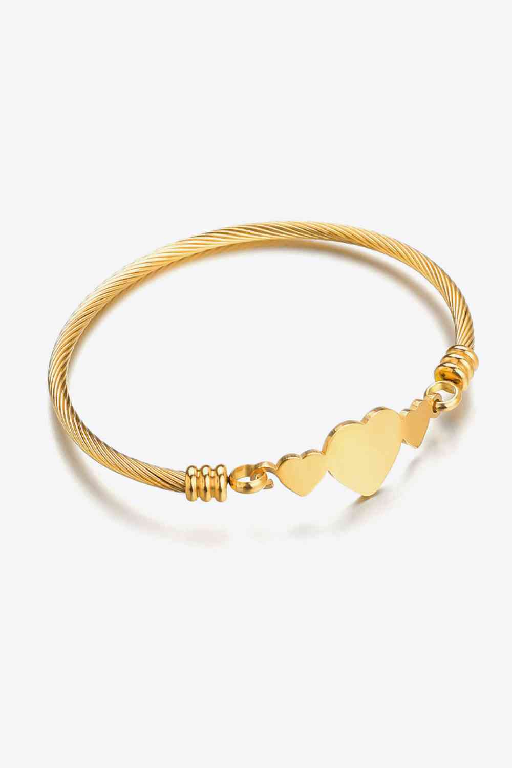 Triple Heart Stainless Steel Bracelet - Que Joyitas