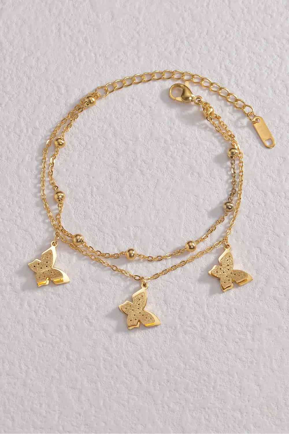 Butterflies Double-Layered Stainless Steel Bracelet - Que Joyitas