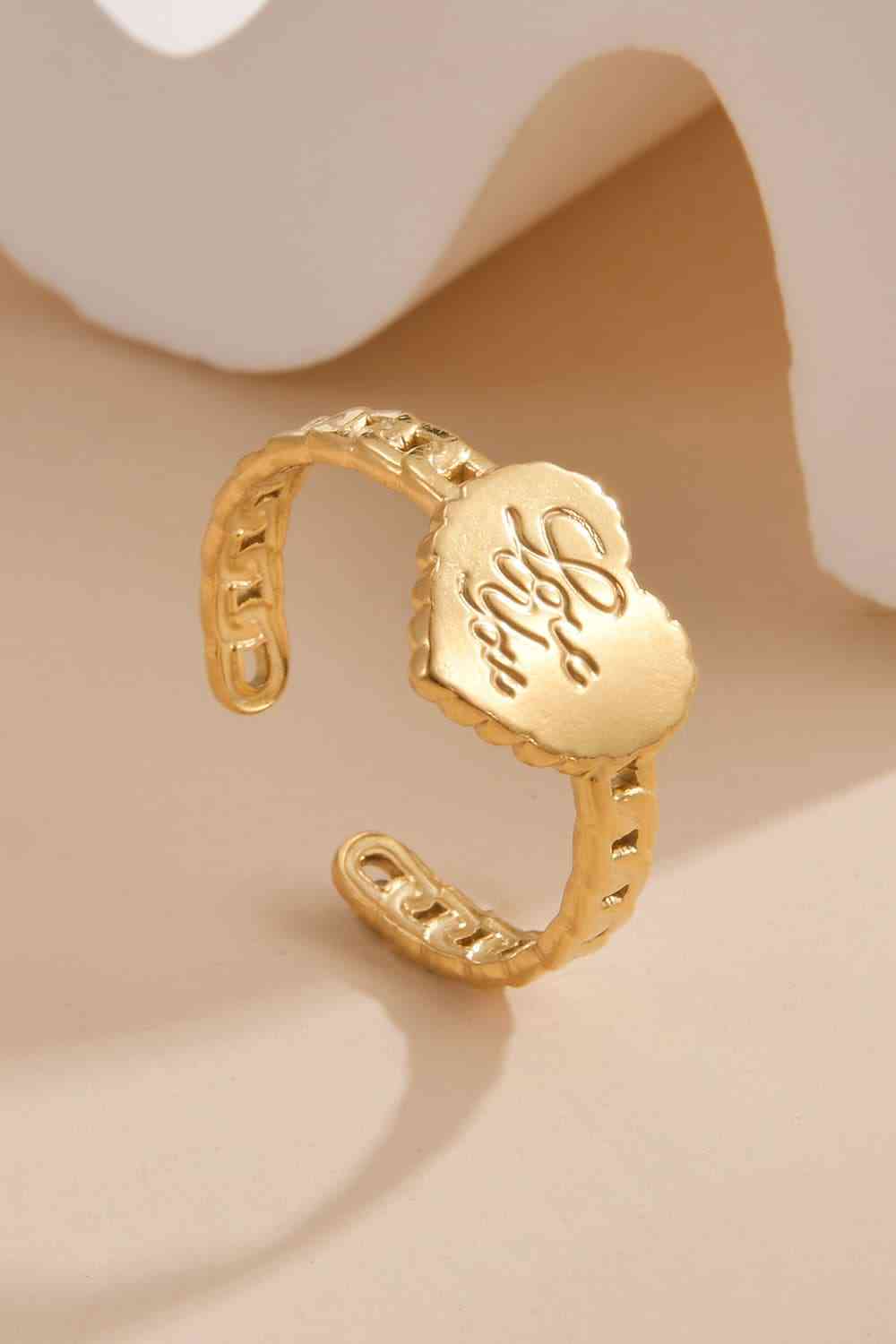 14K Gold Plated LOVE YOU Open Ring - Que Joyitas