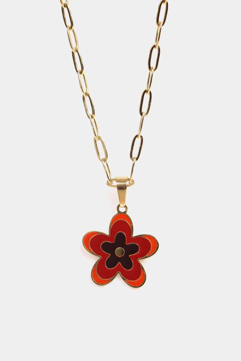 Flower Pendant Stainless Steel Necklace - Que Joyitas