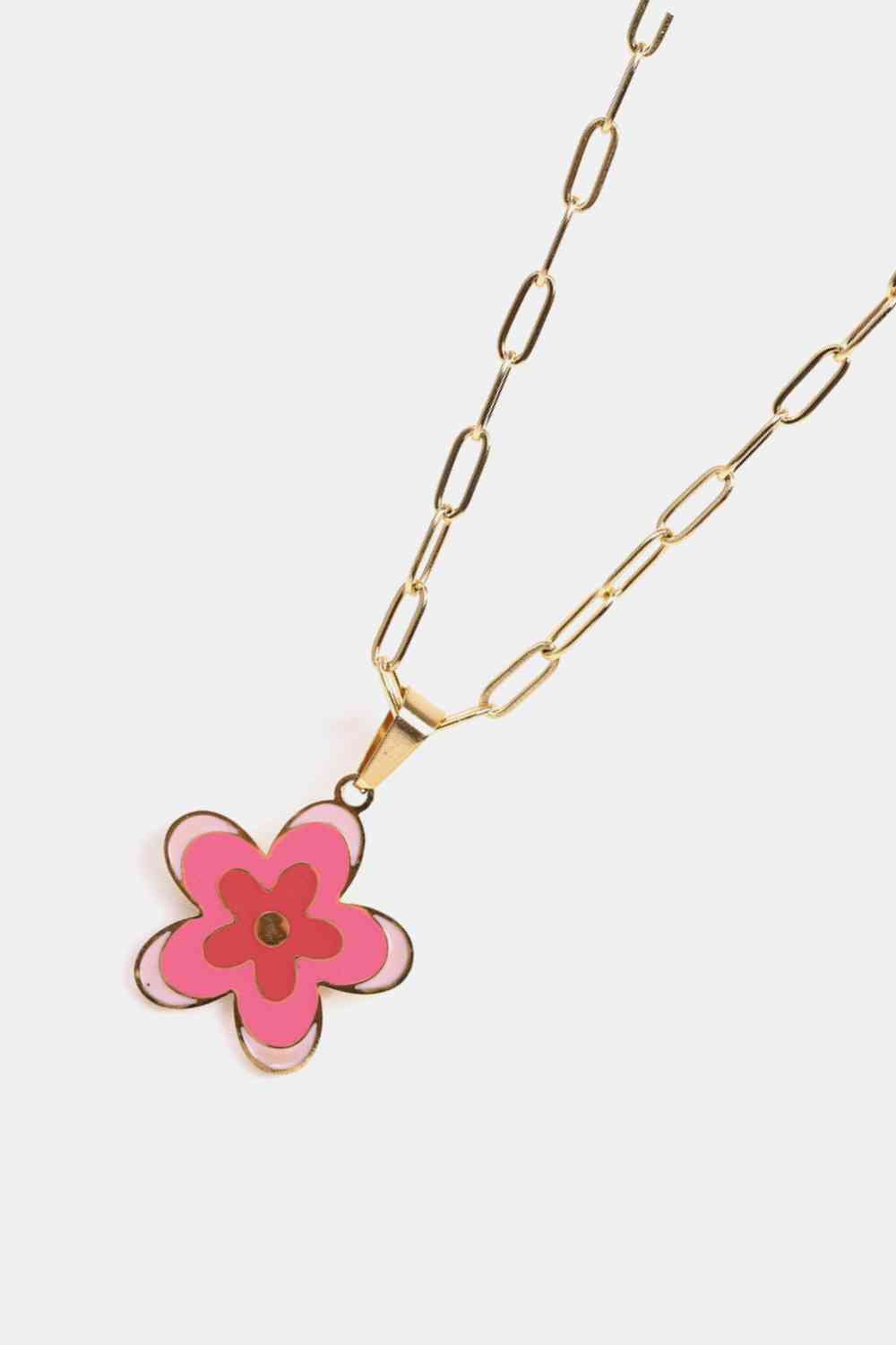 Flower Pendant Stainless Steel Necklace - Que Joyitas