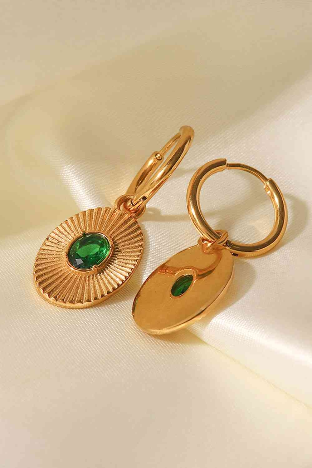 Stainless Steel Oval Dangle Earrings - Que Joyitas