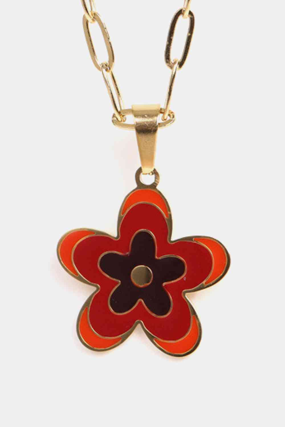 Flower Pendant Stainless Steel Necklace - Que Joyitas