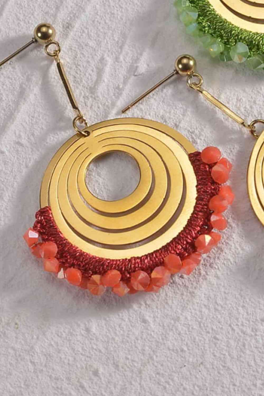 Timeless Beaded Drop Studs Earrings - Que Joyitas