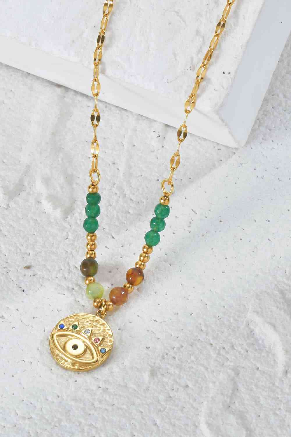 Mal De Ojos Beaded Gold Necklace - Que Joyitas